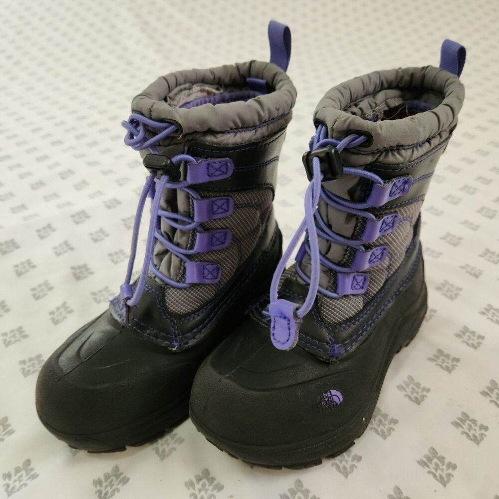 The North Face Purple/Black Boys Winter Boots Size 13 Insulated Waterproof
